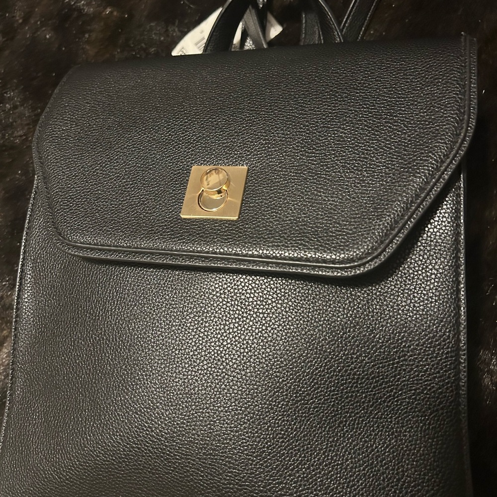 Alfani Black Leather Backpack - Picture 9 of 14